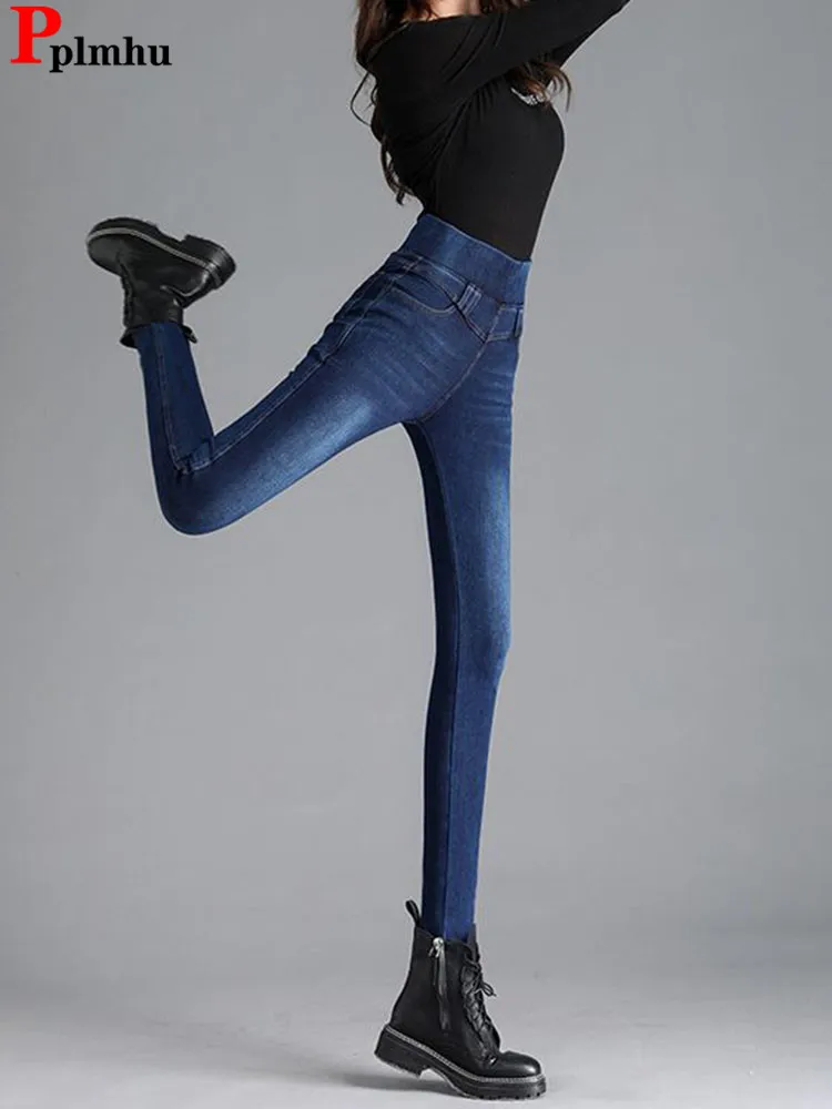 

Vintage Slim High Waist Jeans Pencil Pants Women New Stretch Vaqueros Pantalones Casual Streetwear Oversize 38 Denim Trousers