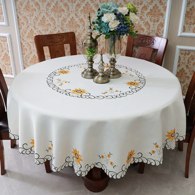 Table Cloth Round Table Luxury Room Aesthetic Tablecloth Coffee Dining Table Cover Embroidered Dust Cover Lace Home Decor 6