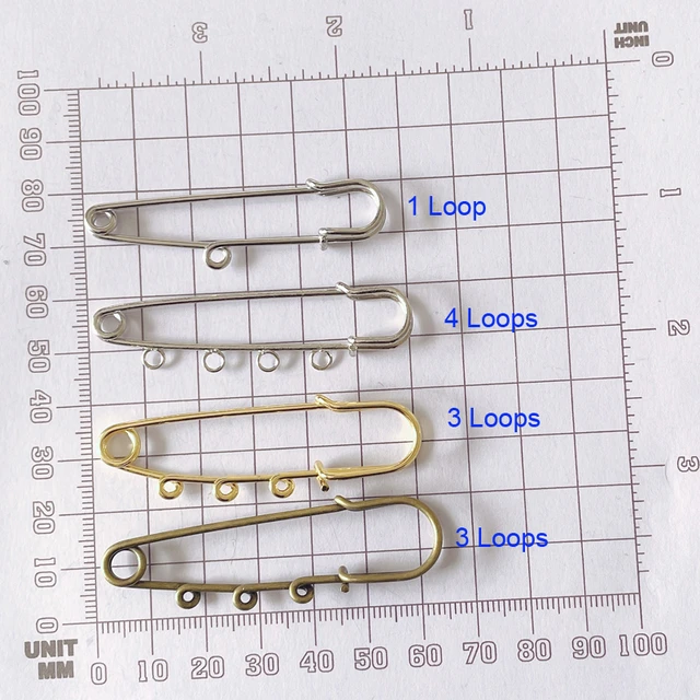 Safety PINS Size 2 (1 1/2) Gold Tone Bulk PK/100 Made in USA