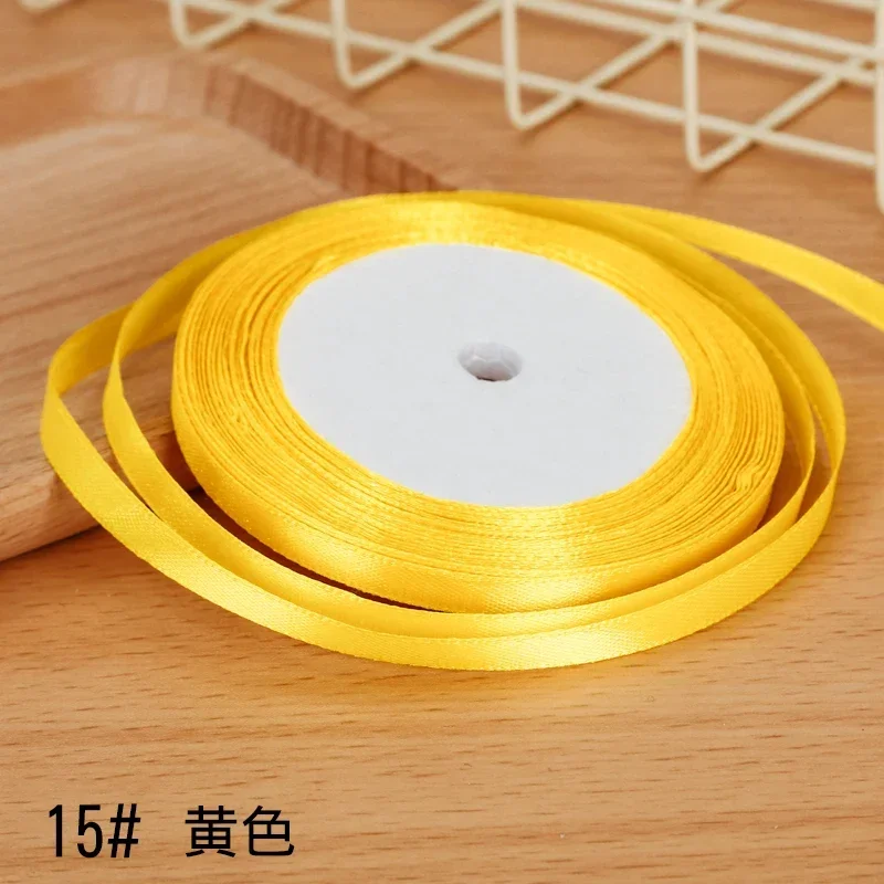 Elegant 6mm Satin Ribbon - Perfect for Bows, Floral Bouquets, and Gift Wrapping