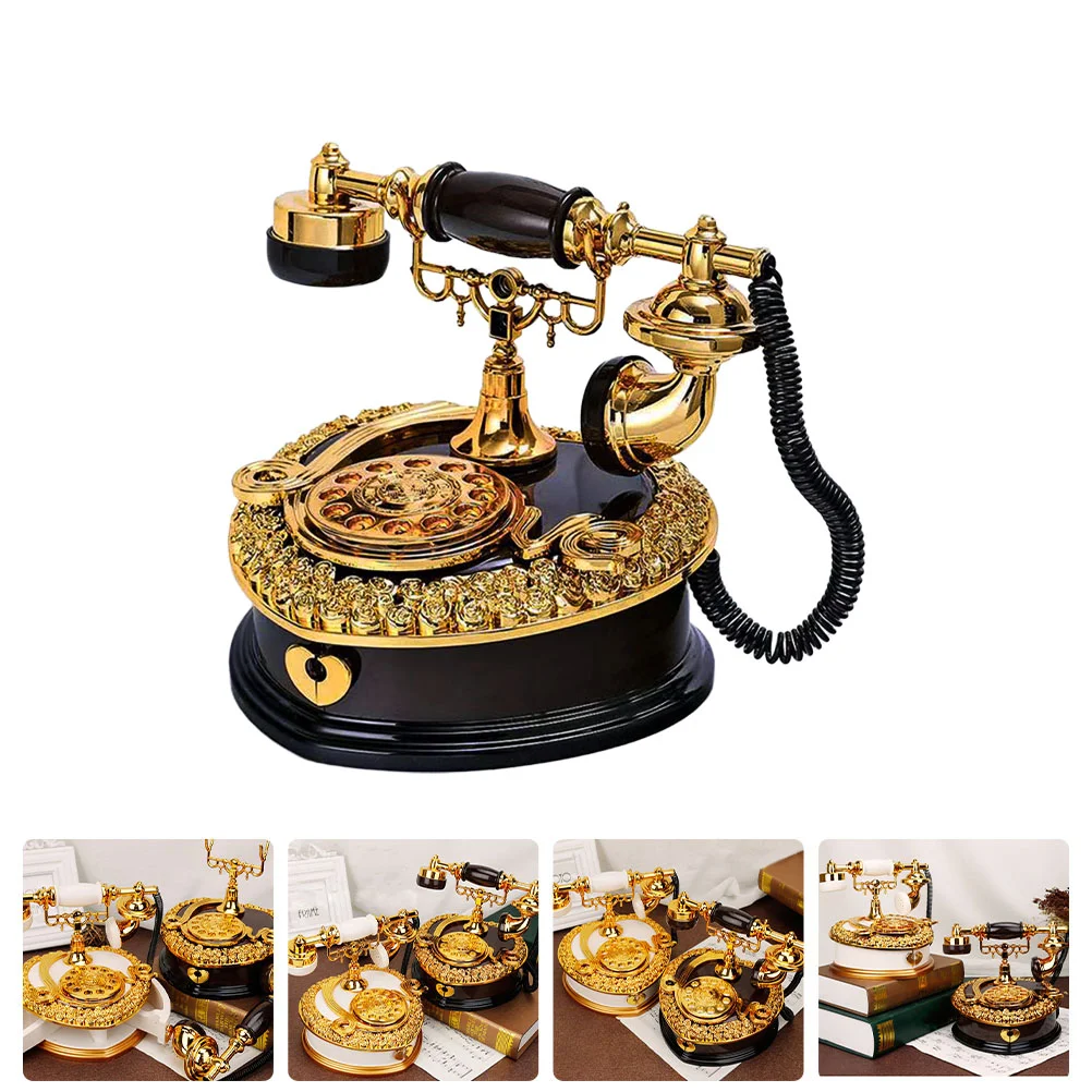 

Telephone Storage Box Music Office Vintage Decor Abs Decoration Earrings Organizer