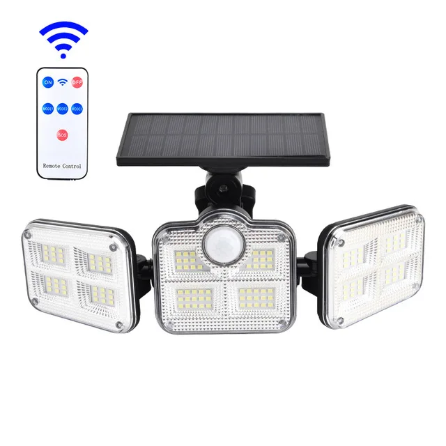 solar lighting system Outdoor Solar Light, Motion Sensor Light, 3 Head LED Flood Lights with Remote Control, IP65 Waterproof, 270° Wide Angle outdoor solar lanterns Solar Lamps