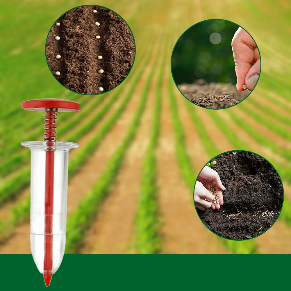 Mini Sowing Seed Dispenser Syringe Seeder Manual Sower Seed Spreader Garden Seeding Dispenser Small Spreader Gardening Tool