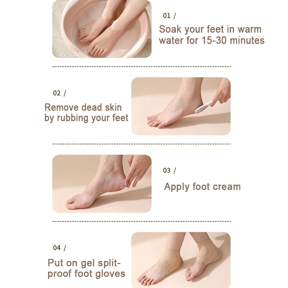Gel Silicone Foot Cover Mesh Heel Socks Shoes Pads Moisturizing Anti-wear Dry Feet Care Repair Cushion Cracking Heel Protector