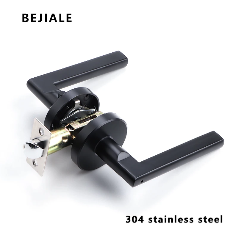 Stainless Steel Bathroom Keyless Door Lock Household Wooden Door Handle Lock Indoor Black Red and Green Indicator Handle electronic door lock