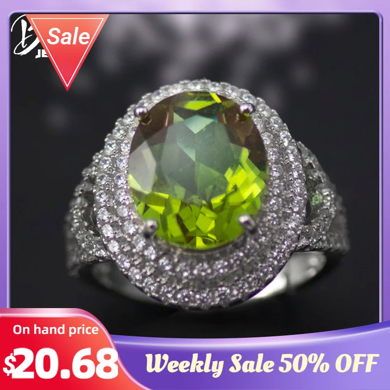 

Bolai Zultanit Ring 925 Sterling Silver Color Change Created Diaspore Gemstone Sultanit Fine Jewelry for Women Luxury Christmas