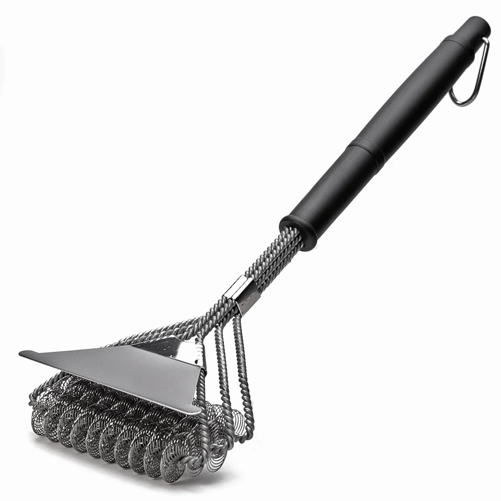 Grill Brush Bristle Free Rust Resistant Stainless Steel BBQ Cleaner
