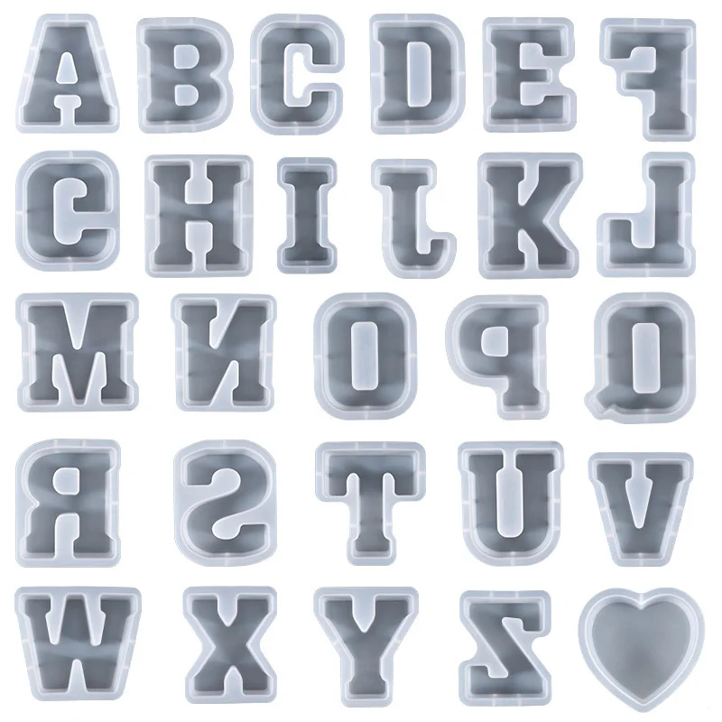 26 super large letters silicone mold epoxy resin can be used for