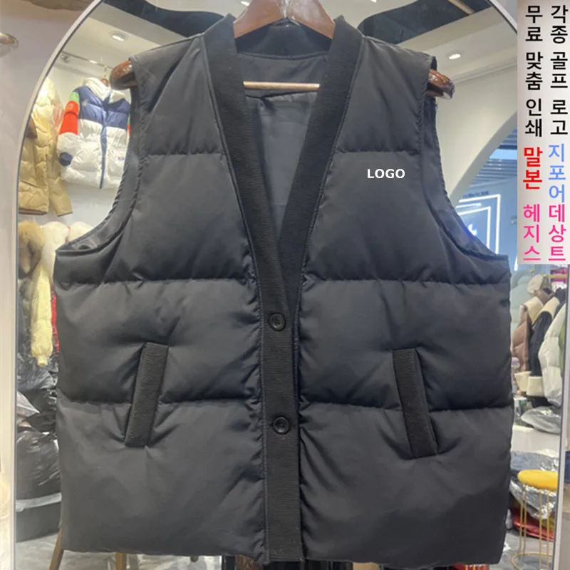 

패딩조끼 2024 Women's Golf Clothes Fashion Versatile Golf Vest High Quality V-neck Down Cotton Top Winter Women's Golf Wear한국인 리뷰 많은