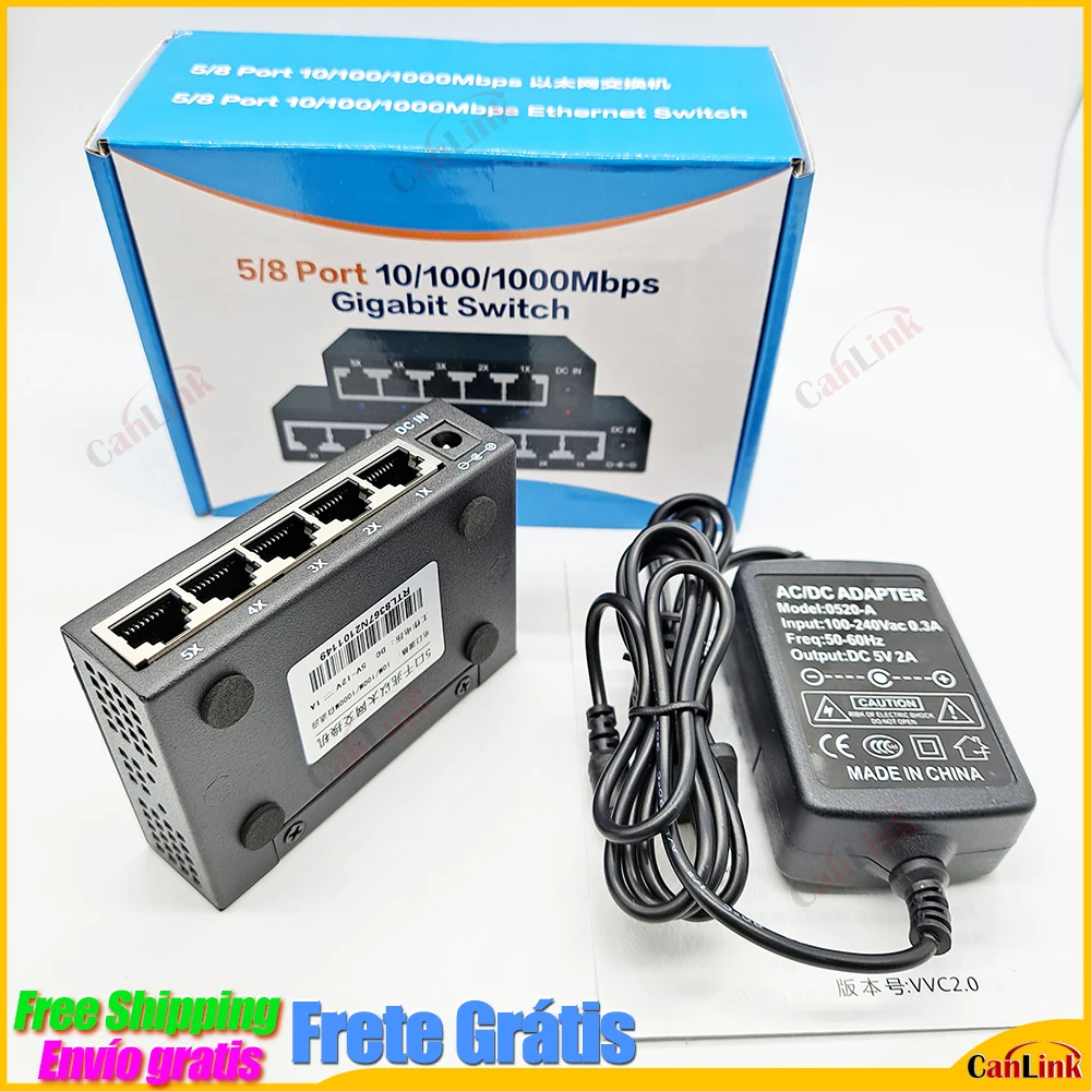 5 8 Porte 1000Mbps Gigabit Switch Di Rete Ethernet Smart Switcher Ad Alte Prestazioni Rj45 Hub Internet Splitter