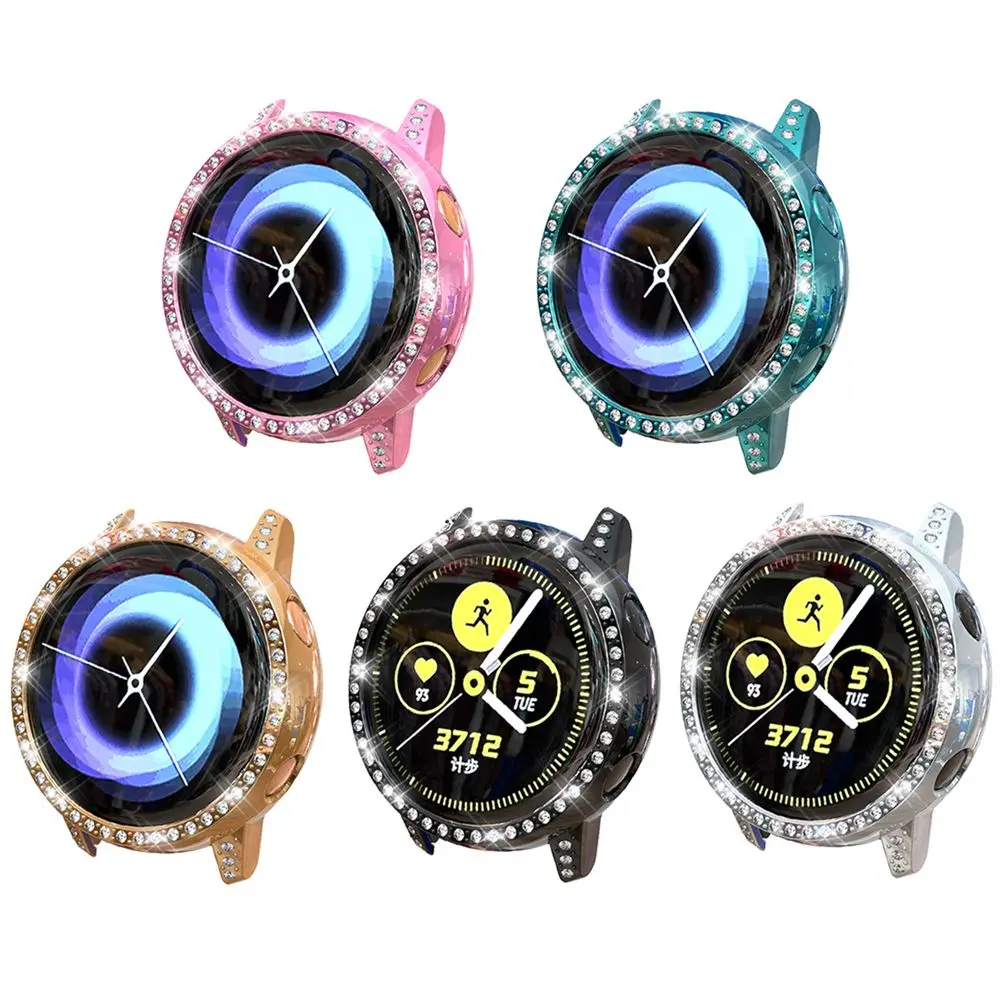 

Bling Watch Protective Case Bumper Shell Frame Coverage Crystal Diamonds Cover For Samsung Galaxy Watch Active SM-R500