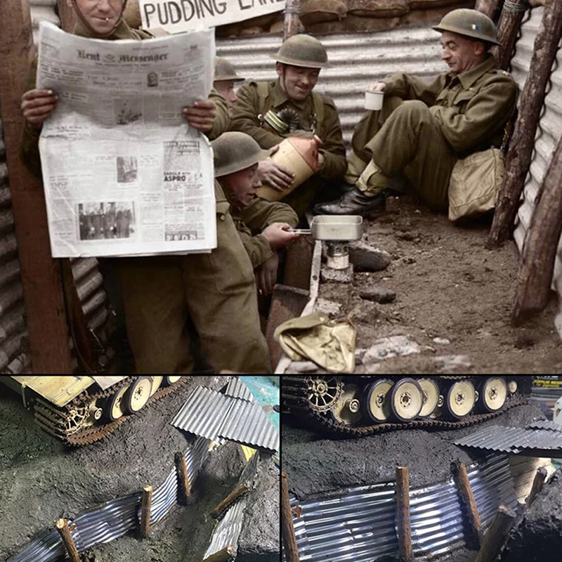 

8 шт. 1/35 стальной навес, гофрированная плитка, миниатюрный песочный стол, материалы для раскладки, модель дома, диорамас, ландшафтное здание