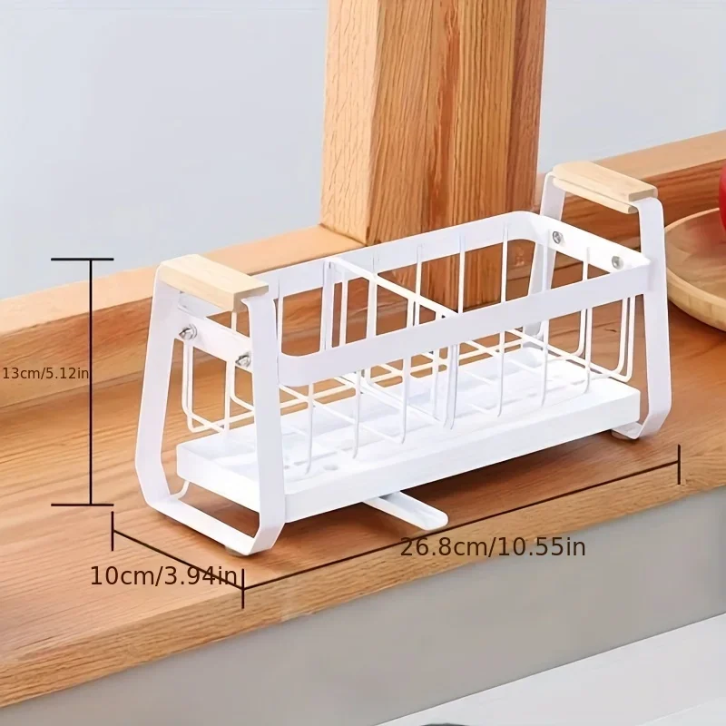 A High-Quality Multifunctional Draining Rack, Kitchen Storage Shelf, Hollow Storage Rack, Featuring a Separate Tray