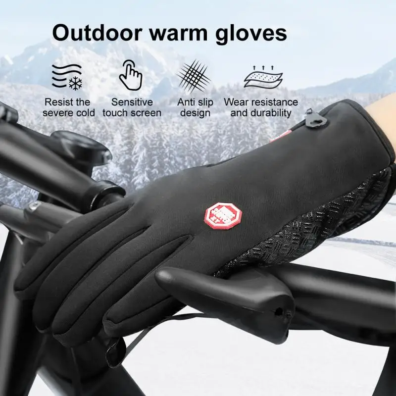 Motorcyclist Men's Cycling Gloves Women Biker Warm Winter Autumn Waterproof Thermal Gym Touchscreen Anti-slip Motorcycle Gloves