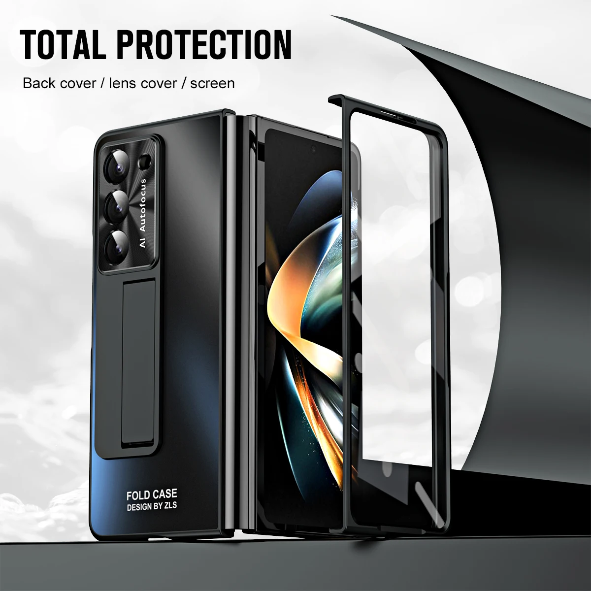 

Чехол для телефона Floveme для Samsung Galaxy Z Fold 5, матовый чехол для Samsung Galaxy Z со встроенным кронштейном и слотом для ручки