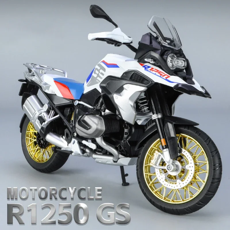 New 1:9 BMW R1250 GS ADV Alloy Die Cast Motorcycle Model Toy Vehicle Collection Sound and Light Off Road Autocycle Toys Car 4