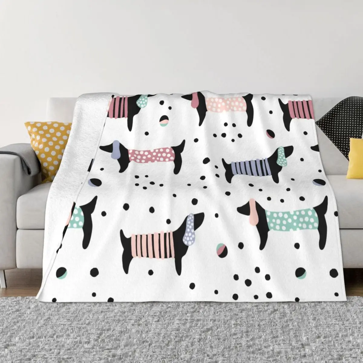 

Dachshund Dog Lovers Blanket Warm Fleece Soft Flannel Animal Badger Sausage Throw Blankets for Bedroom Couch Travel Spring