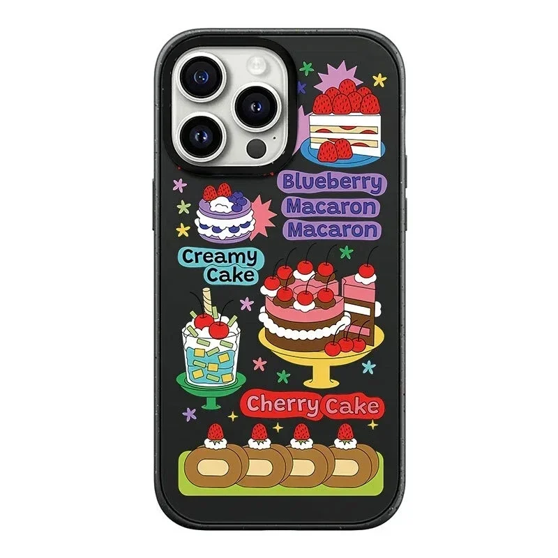 

Cake Black Frosted iPhone 13 15 14 Pro Max Protective Case, Fits iPhone 15 Pro Max