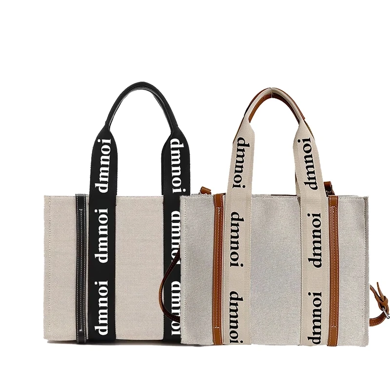 

Classical Design Casual Letters Canvas Bags for Women High Quality Handbags Large Tote Shoulder Crossbody Bag Lady Shopper Bag