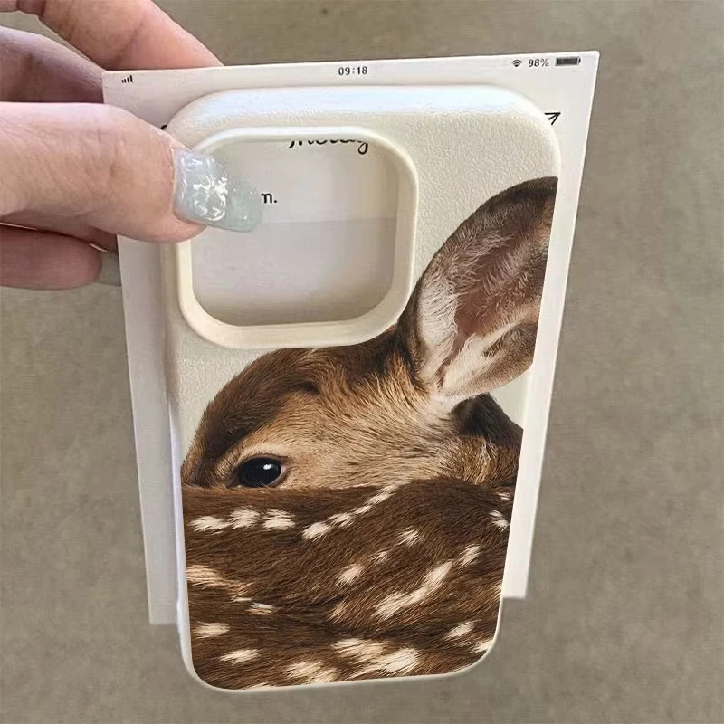 Close-Up Sika Deer Illustration Pattern TPU Case for iPhone 17 Pro Max 16 15 14 13 12 11 XS XR X 7 8 Plus Stylish TPU Soft Cover 2