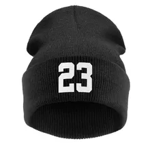 

Men Knitting Hat Skullie Beanie Cap 23 Number Slouchy Punk Personality Teens Street Dance Hip-hop Caps