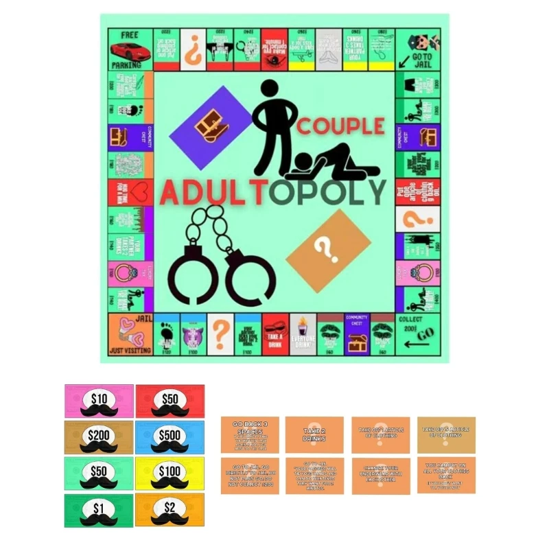 Intimate Couples Opoly Board Game Adultopoly Board Game and Challenges Love and Laughter Couples