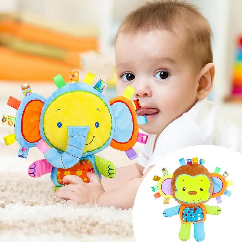 

Baby Rattles Toys Pacify Doll Plush Animal Elephant/Monkey Hand Bells Newbron Activity And Teething Toys For Boys Girls gifts