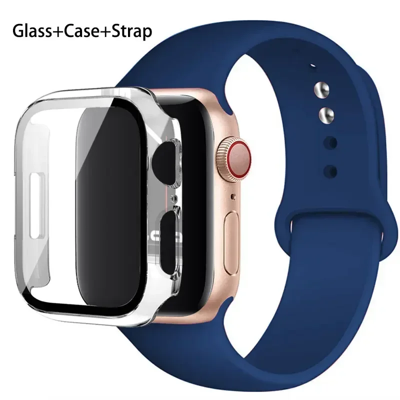 Premium Silicone Sport Band with Glass and Protective Case