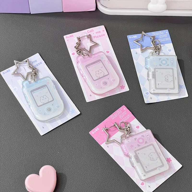 Korean Ins Cute Mobile Phone Camera Shape Key Chain for Women Girls Sweet Cool Trendy Fashion Pendant Keychain Accessories Gift 6