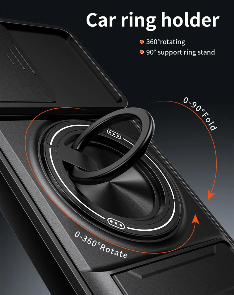 Ultimate Armor Magnetic Stand Case with Lens Protection and Ring Holder
