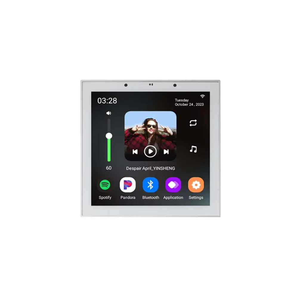 Android 11 시스템 4인치 터치스크린 스마트 홈 오디오 장치, Alexa 음성 제어, WiFi 배경 음악 벽 증폭기, google