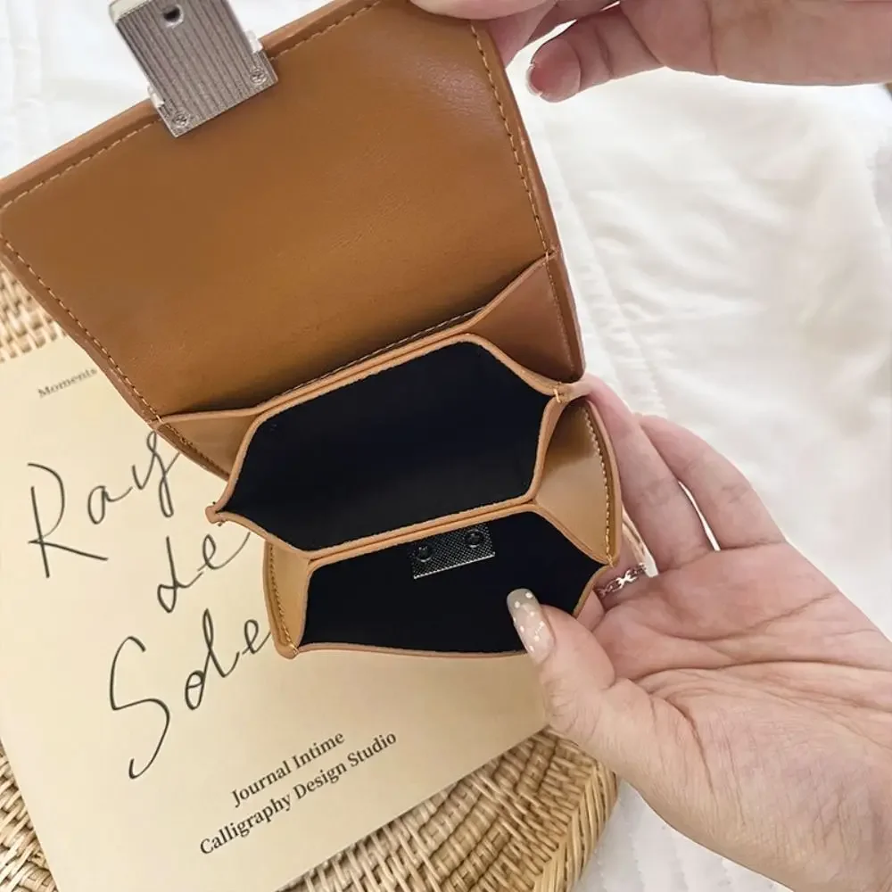 Korean Style Mini Wallet Simple Temperament Coin Purse Metal Buckle Card Bag Women Fashion Clutch Bag