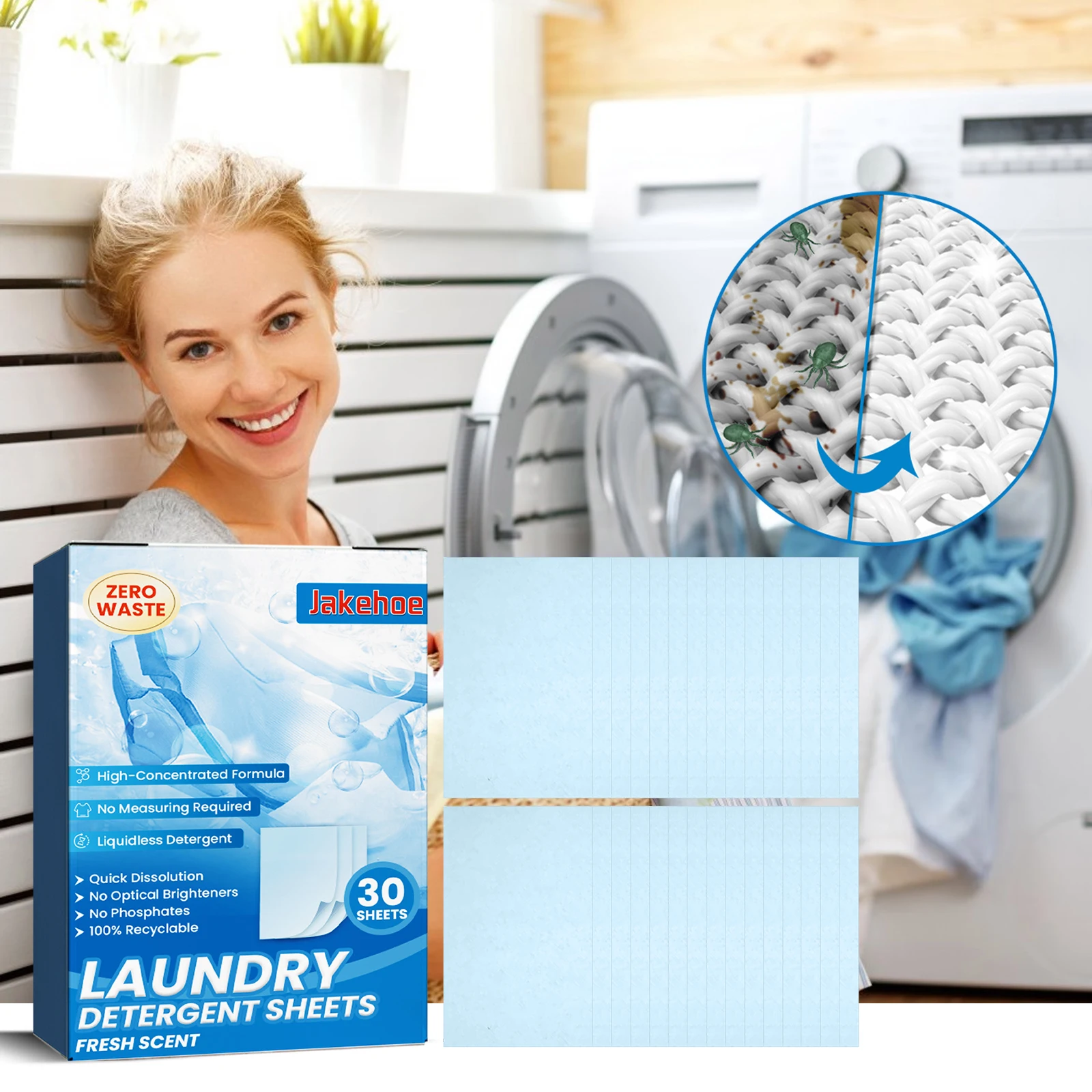 Eco Friendly Laundry Detergent Sheets Fresh Scent