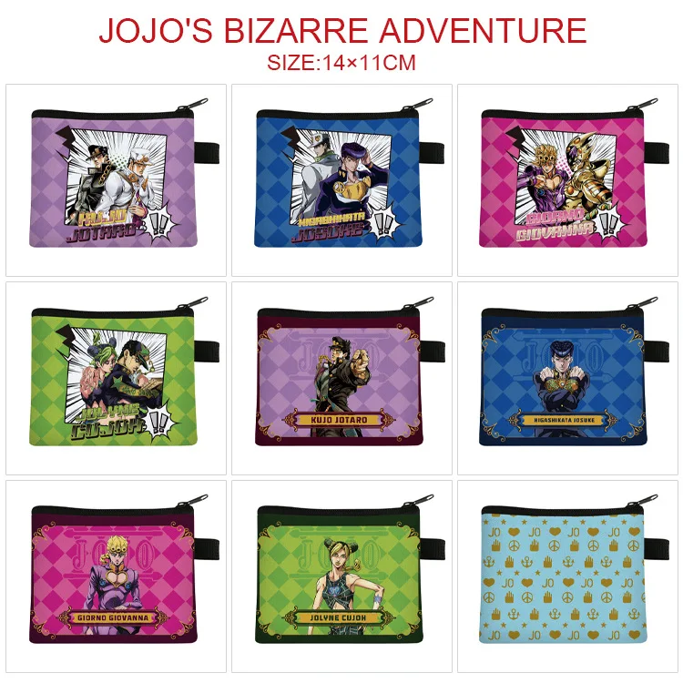 

E-Mell JOJO's Bizarre Adventure Stone Ocean Leone Noriaki Rohan Kujo Jotaro Narciso Anasui Zipper Canvas Coin Purse Wallet