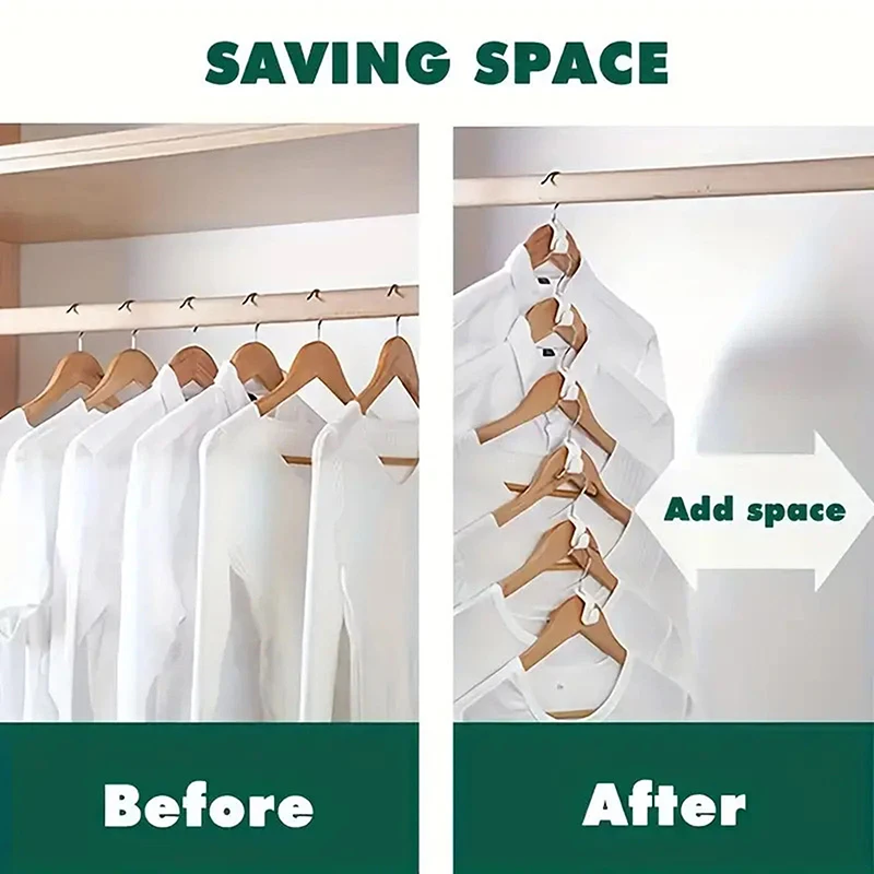 50Pcs Mini Clothes Hanger For Wardrobe Connector Hook Plastic Wardrobe Coat Extender Clips Holder Space Saving 4