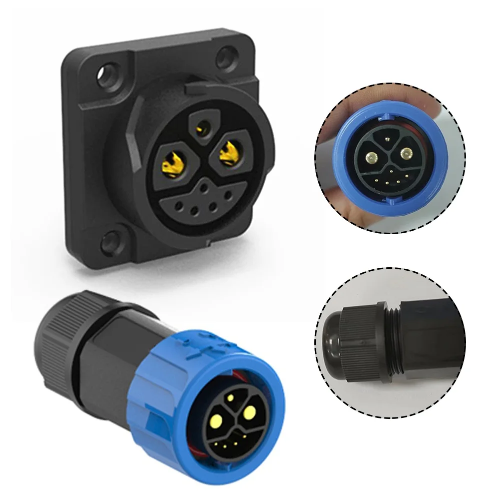 

M23 IP67 Male Female 2+1 Plus 5 Battery Connector Motorcycle Charger Socket 50A Electric Vehicle Energy Storage Connectors