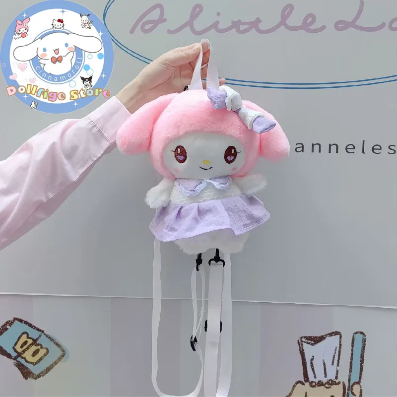 

Sanrio юбка принцессы Kuromi My Melody Мультфильм Плюшевая Кукла рюкзак для девочек кавайная Повседневная модная плюшевая сумка подарок на день рождения