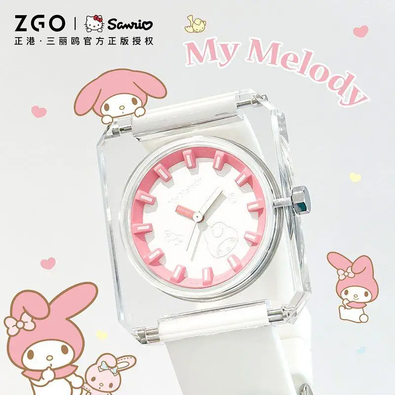 

Sanrio My Melody Kawaii Мультяшные милые куклы прозрачные аналоговые часы Аниме Плюшевые игрушки для девочек детские игрушки подарок на день рождения