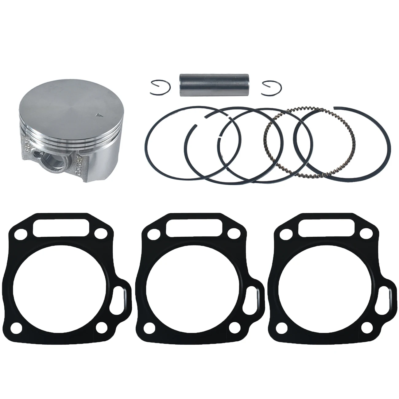 Piston Race Kit 70mm Flat Top Piston With 220 Cylinder Pad Black Thin model 3pcs Kits For Predator 212cc 550 Bore Mini Bike Go Kart Racing