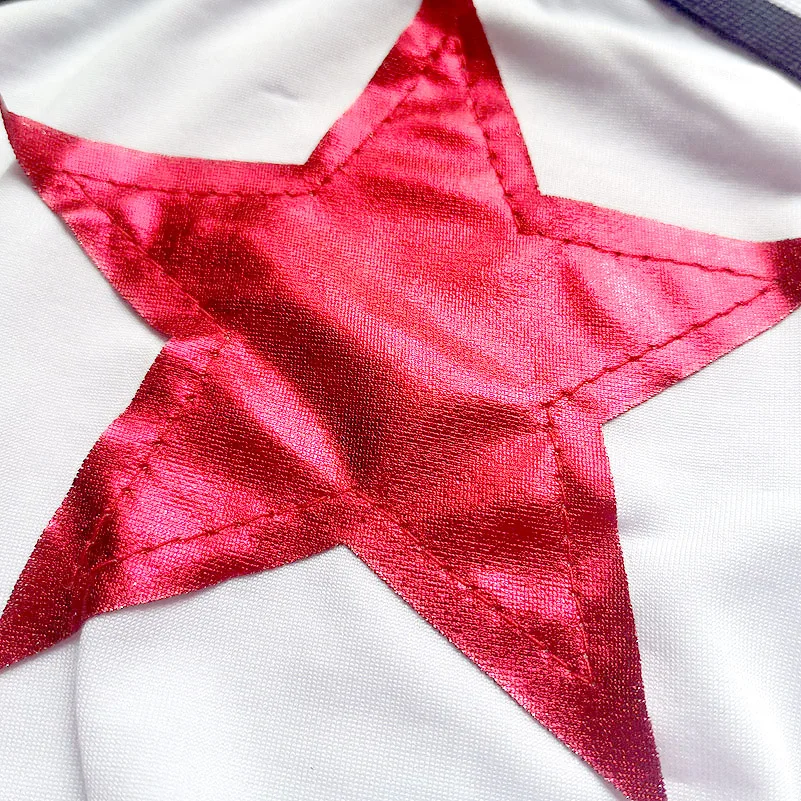 Girls Red Cheerleading Costume Kids Boy Competition Cheerleader Uniform School Team Performance Dance Costumes Pompoms and Sock