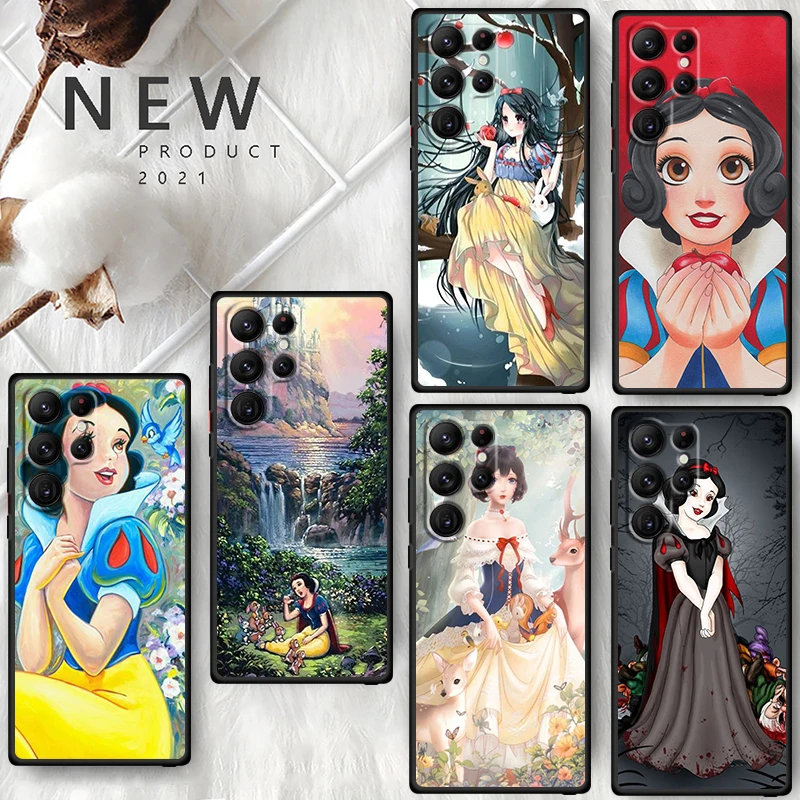 Disney Snow White Princess Per Samsung Galaxy S24 S23 S22 S21 S20 Fe S10 S10E Plus Ultra Pro Lite 5G Custodia Nera Per Telefono