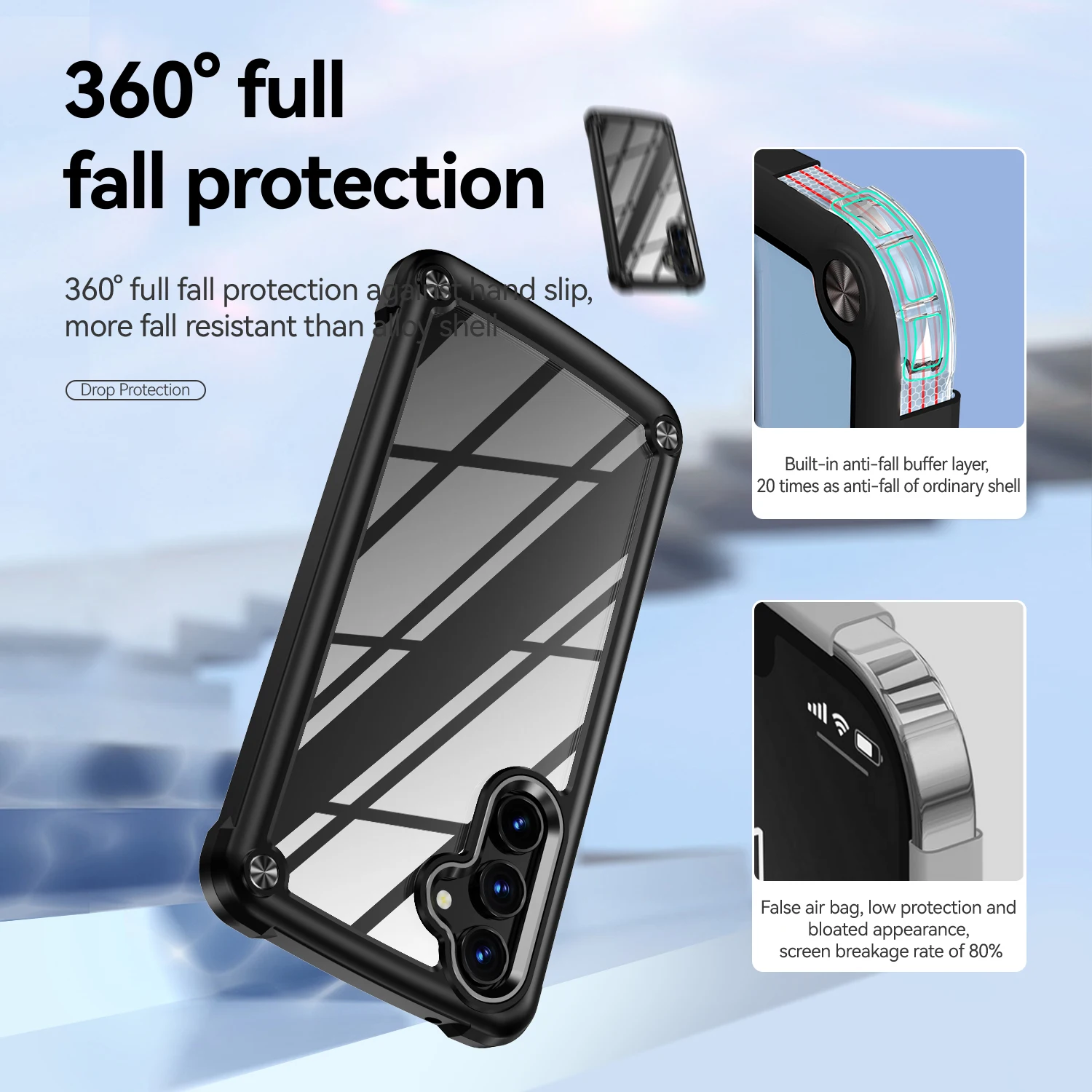 Rugged Heavy Duty Hybrid Shockproof Armor Clear Case