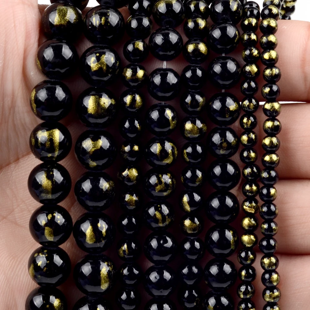 HERZONE circa 94 pezzi, perline di pietra naturale, agata nero, 8 mm, sferiche, opache, per infilare, per la creazione di gioielli fai da te, braccialetti, collane (Agata nero opaco 8 mm