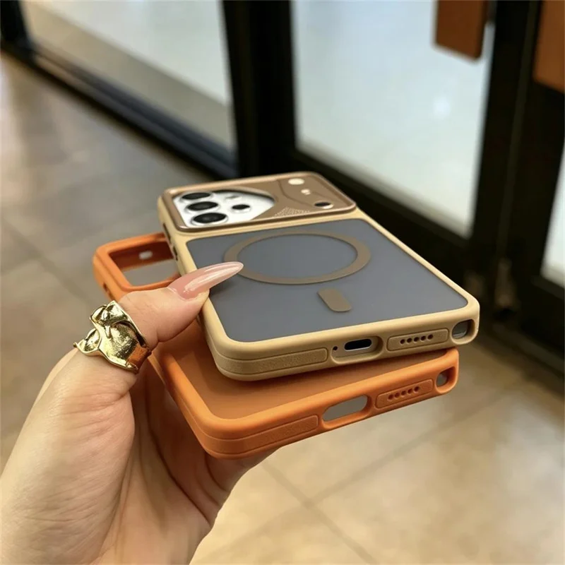 Matte Armor Magnetic Wireless Charging Phone Case - Translucent Shockproof Cover