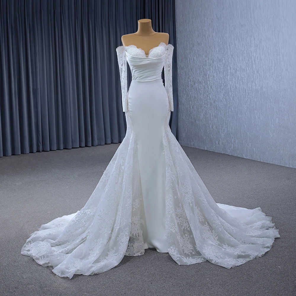 Jancember Exquisite Princess Wedding Dresses For Women 2024 Bride Mermaid Scoop Cap sleeve Lace Up Vestidos De Novia RSM222242 3