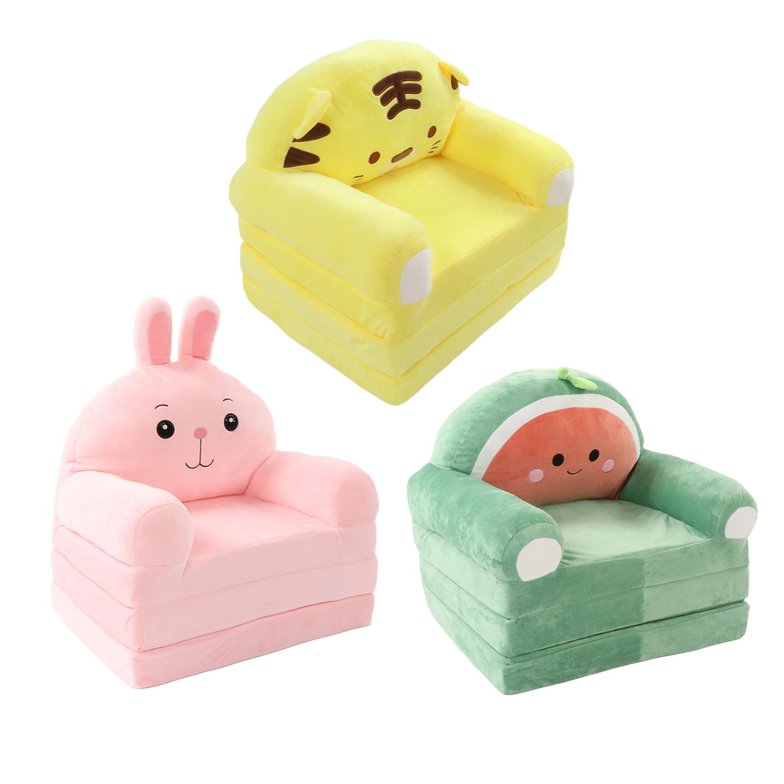 Children Foldable Sofa Bed Comfortable Wide Armrest 2 in 1 Washable Cartoon Foldable Kids Sofa for Living Room: 3 - 5 Days Free Delivery UK