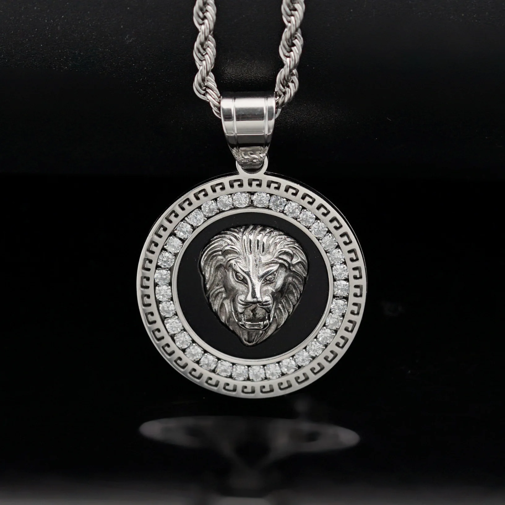 Hip Hop Gold Color Plated Iced Out Micro Pave Cubic Zircon Lion Head Pendant Necklace Charm For Men Jewelry Gifts 3