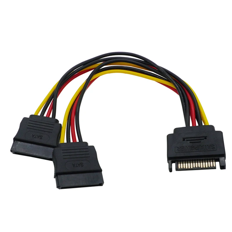 

2x 15 Pin SATA Male to 2 SATA Splitter Female Power Cable