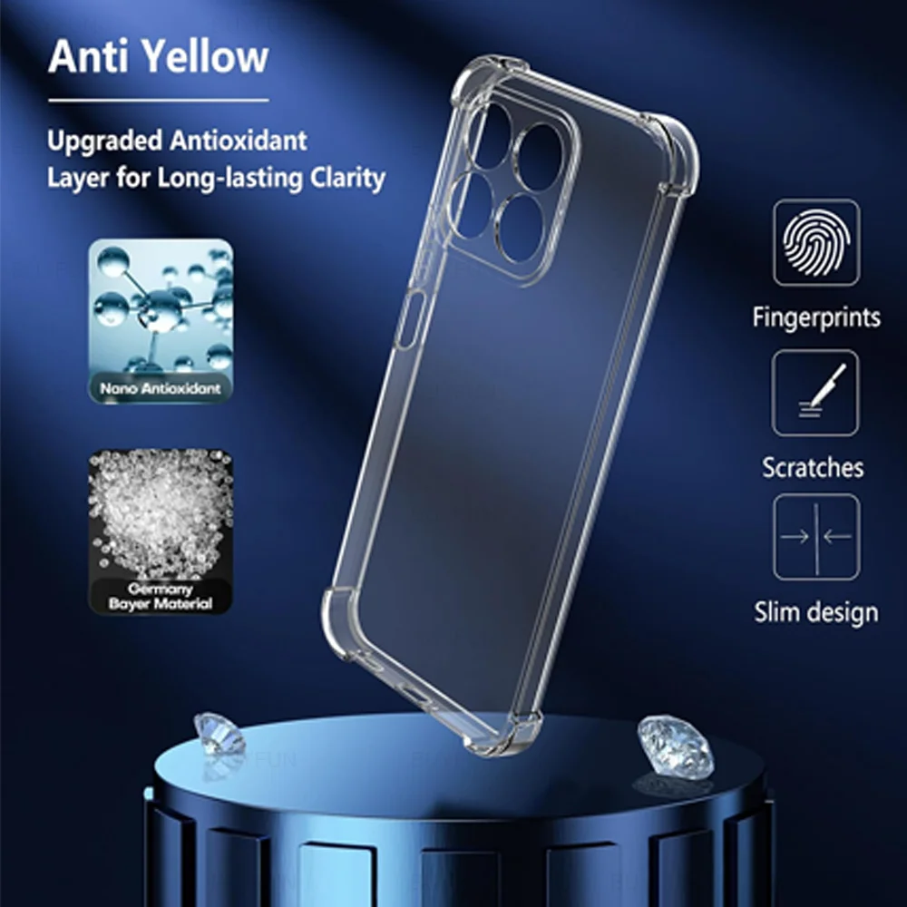Phone Case Phone Protector Cover Honer 200 Smart X7c Case Transparent Coque Silicone Cover For Honor 200 Smart 5G HonorX7c 4G Shockproof Bumper Fundas 200Smart