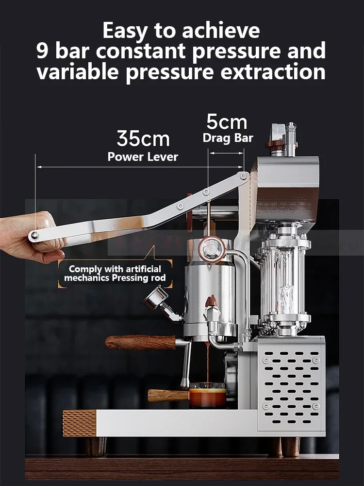 HomeWise 9Bar Manual Espresso Machine with PID Temperature Control 2.6L+3.6L Steam Milk Frother+Extraction Boiler Coffee Maker 3